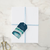 Blauwe agaat ketting display kaart cadeaulabel (Met Touw)