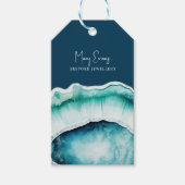 Blauwe agaat ketting display kaart cadeaulabel (Voorkant)