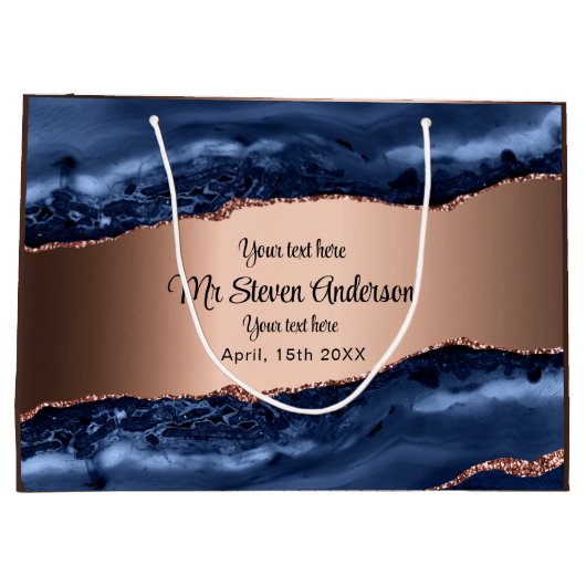 Blauwe agaat koper groot cadeauzakje (Achterkant)