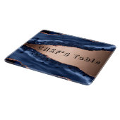 Blauwe agaat marmer roos gouden chefs tafel snijplank (Hoek)