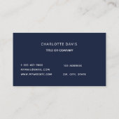 Blauwe agaat marmeren monogram initialen visitekaartje (Achterkant)