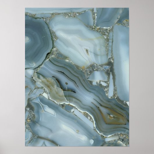 Blauwe agaat poster (Voorkant)
