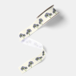 Blauwe Agapanthus Bloemen Bruiloft Favor Grosgrain Lint