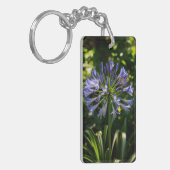 Blauwe Agapanthus bloemen Sleutelhanger (Voorkant Links)