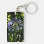 Blauwe Agapanthus bloemen Sleutelhanger (achterkant)