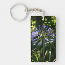 Blauwe Agapanthus bloemen Sleutelhanger