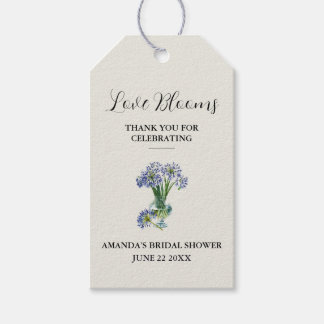 Blauwe Agapanthus Bloemliefde Bloeit Favor Cadeaulabel