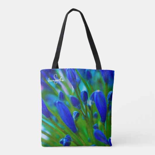 Blauwe Agapanthus boodschappentas Tote Bag (Achterkant)