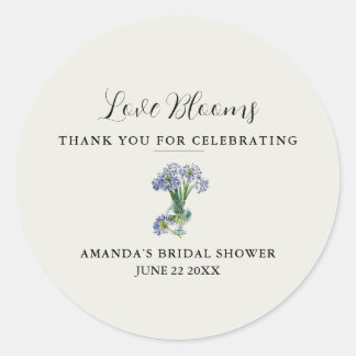 Blauwe Agapanthus Love Blooms Dank Je Ronde Sticker