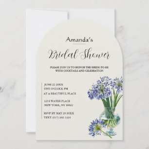Blauwe Agapanthus Vaas Boog Bruid Kaart