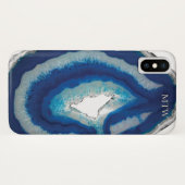 Blauwe Agat Case-Mate iPhone Case (Achterkant (horizontaal))