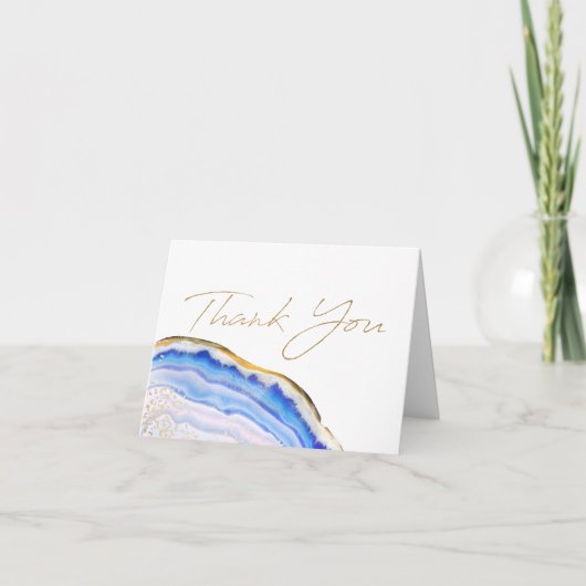 Blauwe Agate Bedankkaartjes Bedankkaart (Voorkant)