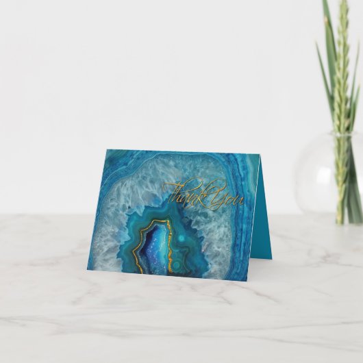 Blauwe Agate Dank Je Kaart (Voorkant)
