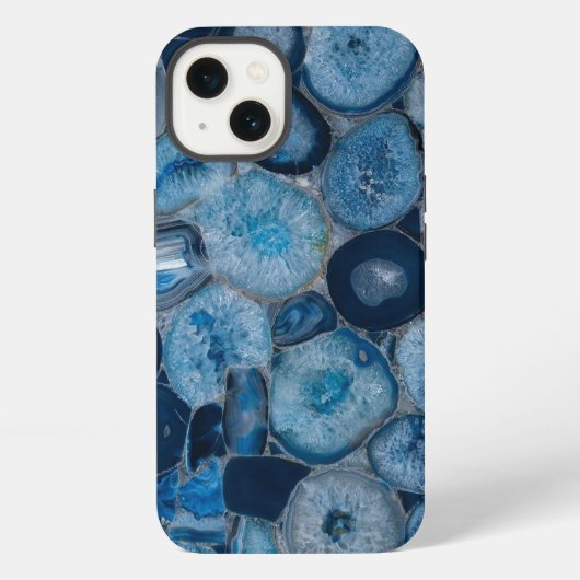 Blauwe Agate Geode Slices iPhone Hoesje (Achterkant)