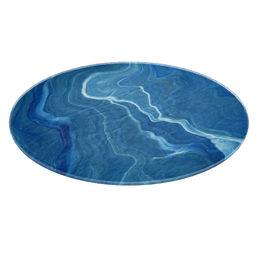 Blauwe Agate Marble Abstract Snijplank (Hoek)