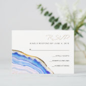 Blauwe Agate RSVP Kaartje (Staand voorkant)