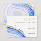 Blauwe Agate RSVP Kaartje (Voorkant / Achterkant)