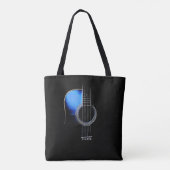 Blauwe Akoestische Gitaar "Highlight" Tote Tas (Achterkant)
