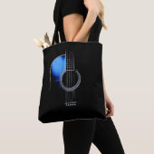 Blauwe Akoestische Gitaar "Highlight" Tote Tas (Dichtbij)