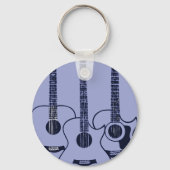 blauwe akoestische gitaren sleutelhanger (Voorkant)