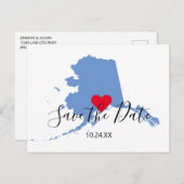 Blauwe Alaska Kaart Vorm sparen de Datum (Voorkant / Achterkant)