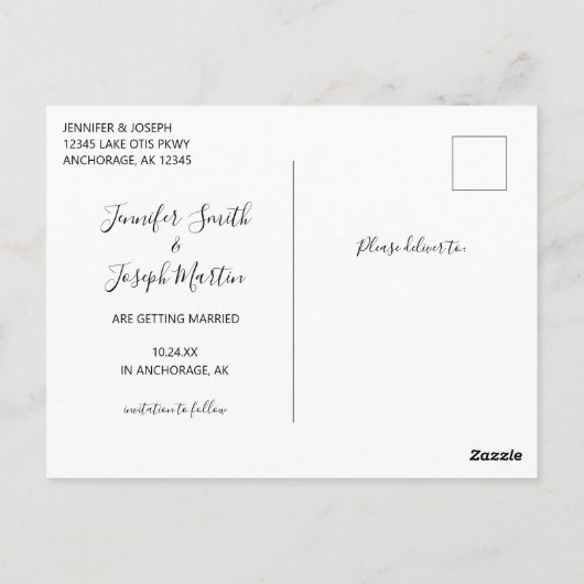 Blauwe Alaska Kaart Vorm sparen de Datum (Achterkant)