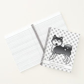 Blauwe Alaskaanse Malamute Hond & Aangepaste Tekst Notitieboek (Binnen)