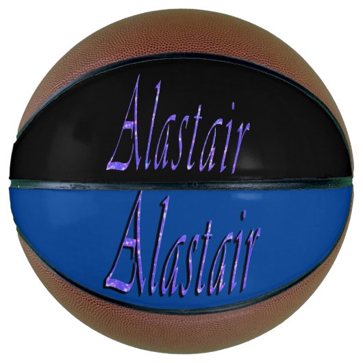 Blauwe Alastair naam, basketbal (Voorkant)