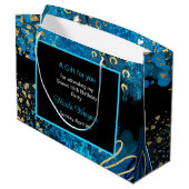 Blauwe alcohol inkt Sweet 16 Groot Cadeauzakje (Achterkant Gekanteld)