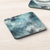 Blauwe alcoholinkt bier onderzetter (Linkerzijde)