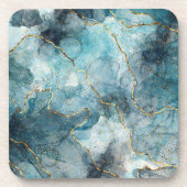 Blauwe alcoholinkt bier onderzetter (Voorkant)