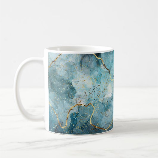Blauwe alcoholinkt koffiemok (Links)