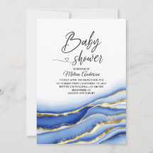 Blauwe alcoholinkt Textuur waterverf baby shower