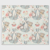 Blauwe Alice in Wonderland Cadeaupapier (Vlak)