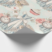 Blauwe Alice in Wonderland Cadeaupapier (Hoek)