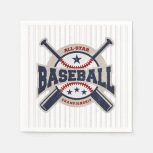 Blauwe All Star Sport Honkbal Verjaardagsfeestje Servet