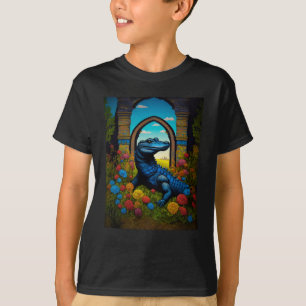Blauwe Alligator Fantasy Art T-shirt