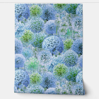 Blauwe Alliums Behang