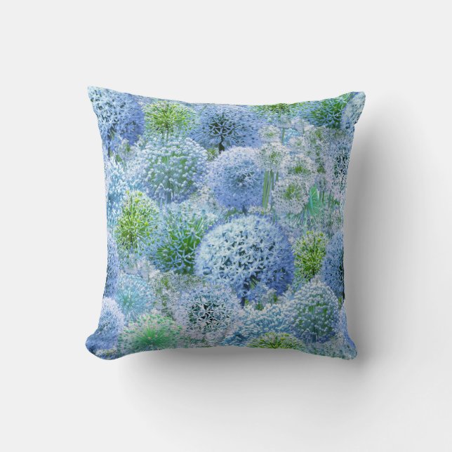Blauwe Alliums Kussen (Voorkant)