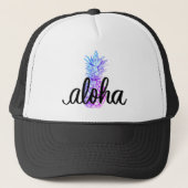 Blauwe Aloha Ananas Trucker Hoed Pet (Voorkant)