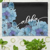 Blauwe Aloha Floral Keuken Handdoek (Gevouwen)