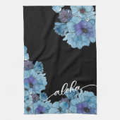 Blauwe Aloha Floral Keuken Handdoek (Verticaal)