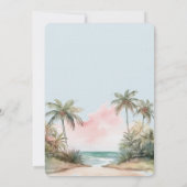 Blauwe Aloha Tropische Strand Palm Trees Wedding Kaart (Achterkant)