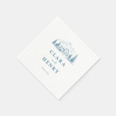 Blauwe Alpen Lodge Winter Bruiloft Servetten (Hoek)