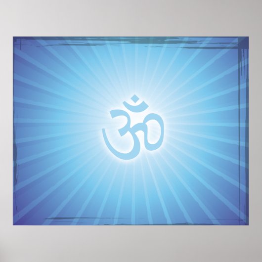 Blauwe aluminium energie poster (Voorkant)