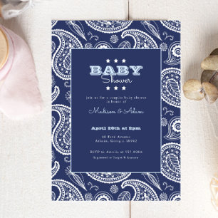 Blauwe Amerikaanse Bandana Baby Borrel Kaart