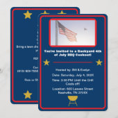 Blauwe Amerikaanse vlag 4 juli barbecue Kaart (Voorkant / Achterkant)