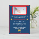 Blauwe Amerikaanse vlag 4 juli barbecue Kaart (Staand voorkant)