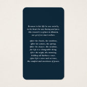 Blauwe Amerikaanse vlag herdenkingsgebedskaarten Visitekaartje (Achterkant)