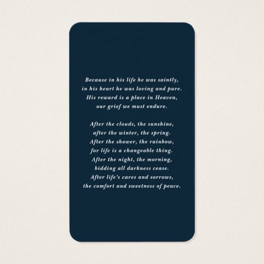 Blauwe Amerikaanse vlag herdenkingsgebedskaarten Visitekaartje (Achterkant)